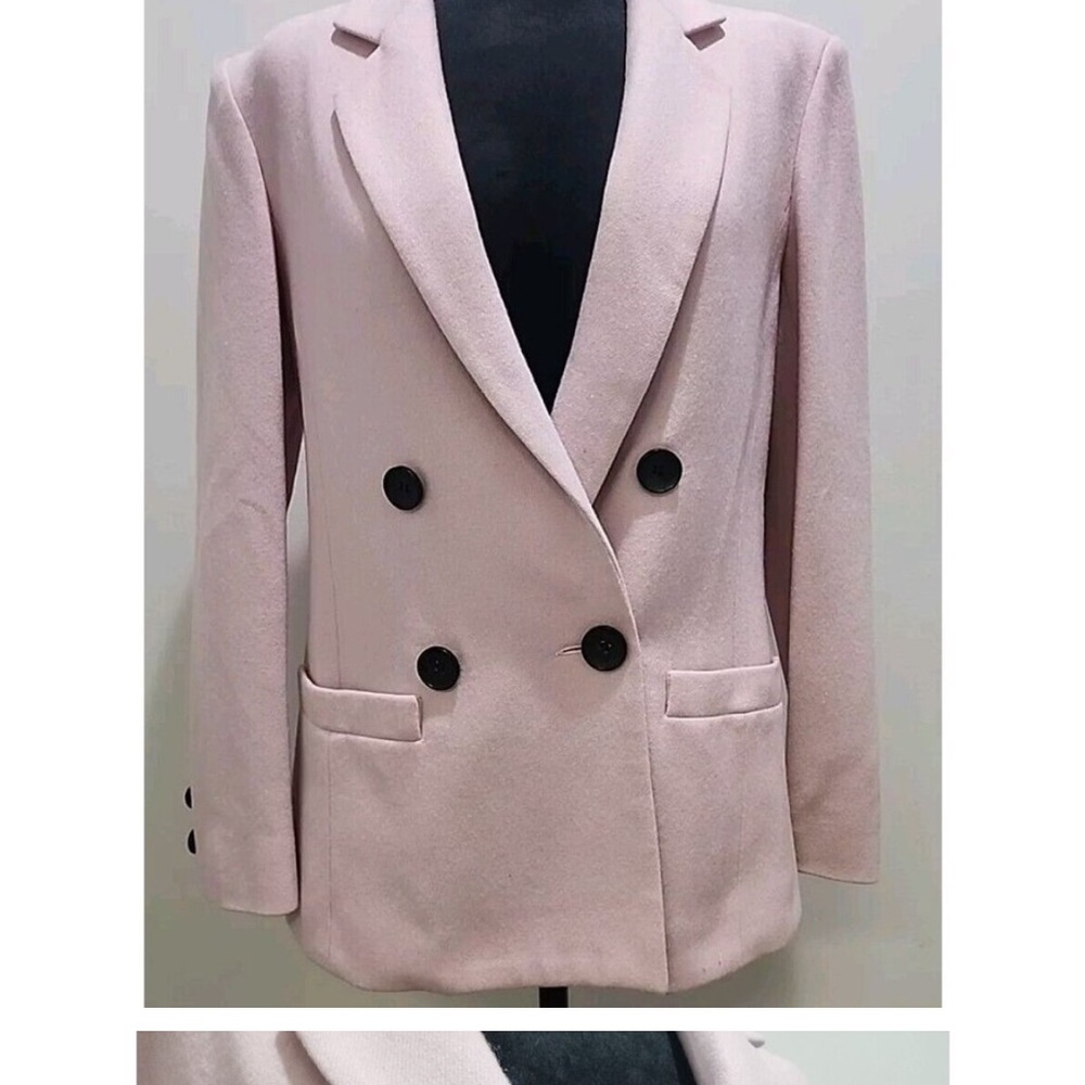 Women's Pink Double-Breasted Blazer 100% Wool
Made in USA